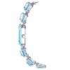 Reloj con pulsera de corte octogonal, azul, acero inoxidable Reloj con pulsera de corte octogonal, azul, acero inoxidable