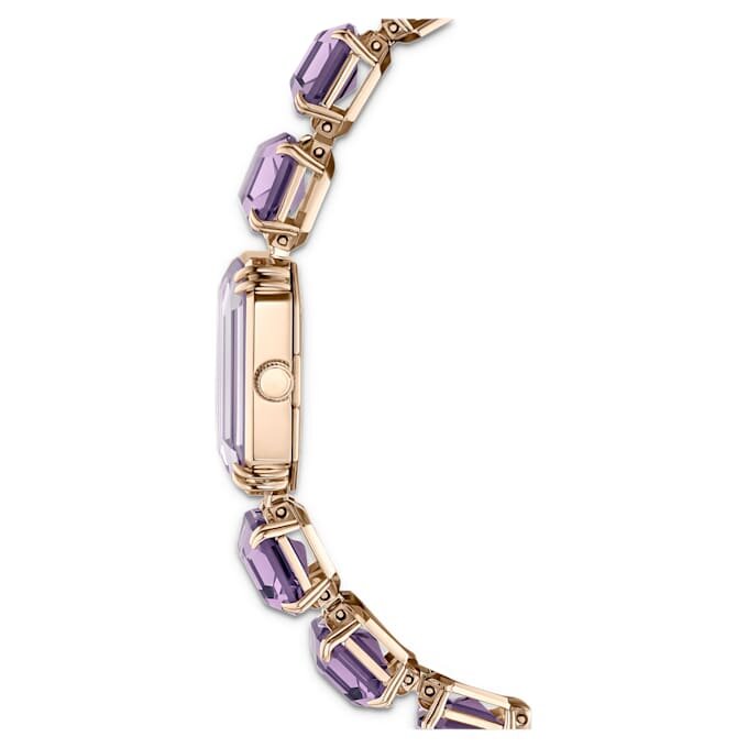 Reloj con pulsera de corte octogonal, color púrpura, acabado dorado champán Reloj con pulsera de corte octogonal, color púrpura, acabado dorado champán