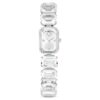 Reloj con pulsera de cristales de corte octogonal, blanco, acero inoxidable Reloj con pulsera de cristales de corte octogonal, blanco, acero inoxidable