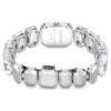 Reloj con pulsera de cristales de corte octogonal, blanco, acero inoxidable Reloj con pulsera de cristales de corte octogonal, blanco, acero inoxidable