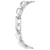 Reloj con pulsera de cristales de corte octogonal, blanco, acero inoxidable Reloj con pulsera de cristales de corte octogonal, blanco, acero inoxidable