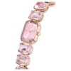 Reloj con pulsera de cristales de corte octogonal, rosa, acabado en tono oro rosa Reloj con pulsera de cristales de corte octogonal, rosa, acabado en tono oro rosa