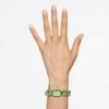 Reloj con pulsera de cristales de corte octogonal, verde, acabado dorado champán Reloj con pulsera de cristales de corte octogonal, verde, acabado dorado champán