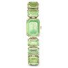 Reloj con pulsera de cristales de corte octogonal, verde, acabado dorado champán Reloj con pulsera de cristales de corte octogonal, verde, acabado dorado champán