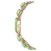 Reloj con pulsera de cristales de corte octogonal, verde, acabado dorado champán Reloj con pulsera de cristales de corte octogonal, verde, acabado dorado champán