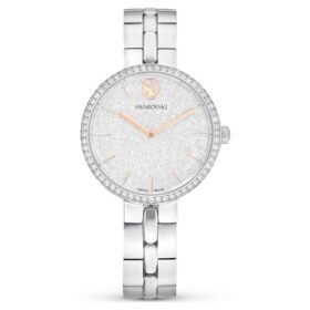 Reloj Cosmopolitan de fabricación suiza, pulsera de metal, tono plateado, acero inoxidable