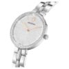 Reloj Cosmopolitan de fabricación suiza, pulsera de metal, tono plateado, acero inoxidable