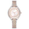 Reloj Crystalline Aura de fabricación suiza, brazalete de metal, tono oro rosa, acabado de metales mixtos