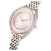 Reloj Crystalline Aura de fabricación suiza, brazalete de metal, tono oro rosa, acabado de metales mixtos