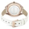 Reloj Crystalline Aura de fabricación suiza, correa de cuero, blanco, acabado en tono oro rosa Reloj Crystalline Aura de fabricación suiza, correa de cuero, blanco, acabado en tono oro rosa