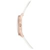 Reloj Crystalline Aura de fabricación suiza, correa de cuero, blanco, acabado en tono oro rosa Reloj Crystalline Aura de fabricación suiza, correa de cuero, blanco, acabado en tono oro rosa