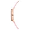 Reloj Crystalline Aura de fabricación suiza, correa de cuero, rosa, acabado en tono oro rosa