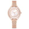 Reloj Crystalline Aura, fabricado en Suiza, brazalete de metal, tono oro rosa, acabado en tono oro rosa