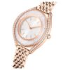 Reloj Crystalline Aura, fabricado en Suiza, brazalete de metal, tono oro rosa, acabado en tono oro rosa