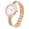 Reloj Crystalline tipo brazalete con cristales, fabricado en Suiza, pulsera de metal, color beige, acabado tono oro rosa