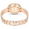 Reloj Crystalline tipo brazalete con cristales, fabricado en Suiza, pulsera de metal, color beige, acabado tono oro rosa