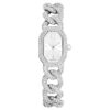 Reloj Dextera Chain de fabricación suiza, pulseras de cristales, tono plateado, acero inoxidable