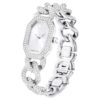 Reloj Dextera Chain de fabricación suiza, pulseras de cristales, tono plateado, acero inoxidable