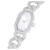 Reloj Dextera Chain de fabricación suiza, pulseras de cristales, tono plateado, acero inoxidable