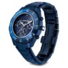 Reloj Dextera Chrono de 39 mm, fabricado en Suiza, pulsera de metal, azul, acabado azul