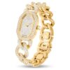 Reloj Dextera con cadena, fabricado en Suiza, pulseras de cristales, tono dorado, acabado dorado Reloj Dextera con cadena, fabricado en Suiza, pulseras de cristales, tono dorado, acabado dorado