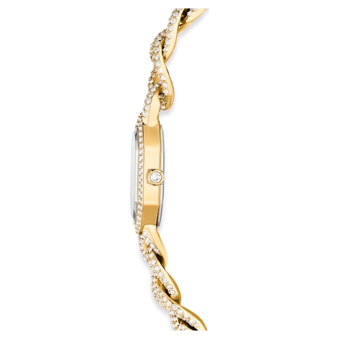 Reloj Dextera con cadena, fabricado en Suiza, pulseras de cristales, tono dorado, acabado dorado Reloj Dextera con cadena, fabricado en Suiza, pulseras de cristales, tono dorado, acabado dorado