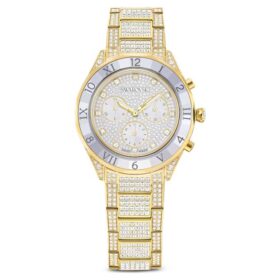 Reloj Dextera Lux de fabricación suiza, pulsera de metal, tono dorado, acabado dorado