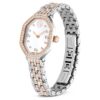 Reloj Dextera Octagon de fabricación suiza, brazalete de metal, tono plateado, acabado tono oro rosa Reloj Dextera Octagon de fabricación suiza, brazalete de metal, tono plateado, acabado tono oro rosa