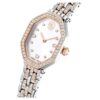 Reloj Dextera Octagon de fabricación suiza, brazalete de metal, tono plateado, acabado tono oro rosa Reloj Dextera Octagon de fabricación suiza, brazalete de metal, tono plateado, acabado tono oro rosa