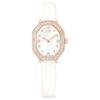 Reloj Dextera Octagon de fabricación suiza, correa de cuero, blanco, acabado en tono oro rosa Reloj Dextera Octagon de fabricación suiza, correa de cuero, blanco, acabado en tono oro rosa