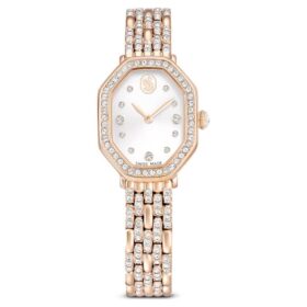 Reloj Dextera Octagon, fabricado en Suiza, brazalete de metal, tono dorado, acabado en tono oro rosa