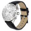 Reloj Dextera Tachymetre de fabricación suiza, correa de cuero, tono plateado, acero inoxidable Reloj Dextera Tachymetre de fabricación suiza, correa de cuero, tono plateado, acero inoxidable