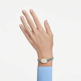 Reloj Gema con pulsera de cristales, tono dorado, acabado dorado