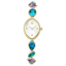 Reloj Gema con pulsera de cristales, tono dorado, acabado dorado
