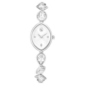 Reloj Gema con pulsera de cristales, tono plateado, acero inoxidable