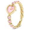 Reloj Idyllia Heart con pulsera de cristales, rosa, acabado dorado Reloj Idyllia Heart con pulsera de cristales, rosa, acabado dorado