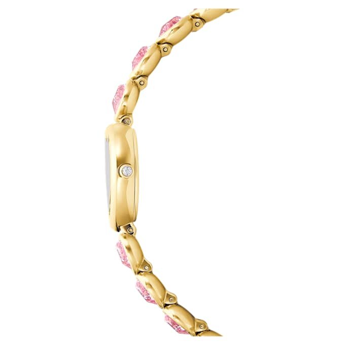 Reloj Idyllia Heart con pulsera de cristales, rosa, acabado dorado Reloj Idyllia Heart con pulsera de cristales, rosa, acabado dorado