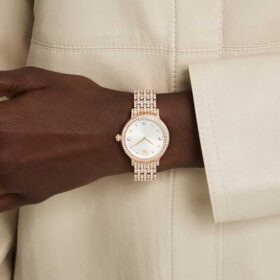 Reloj Imber de fabricación suiza, pulsera de metal, tono oro rosa, acabado en tono oro rosa