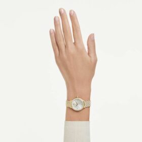 Reloj Imber de fabricación suiza, pulseras de metal, tono dorado, acabado dorado