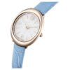 Reloj Imber Oval de fabricación suiza, correa de cuero, azul, acabado en tono dorado champán Reloj Imber Oval de fabricación suiza, correa de cuero, azul, acabado en tono dorado champán
