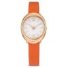 Reloj Imber Oval de fabricación suiza, correa de cuero, naranja, acabado en tono oro rosa Reloj Imber Oval de fabricación suiza, correa de cuero, naranja, acabado en tono oro rosa