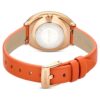 Reloj Imber Oval de fabricación suiza, correa de cuero, naranja, acabado en tono oro rosa Reloj Imber Oval de fabricación suiza, correa de cuero, naranja, acabado en tono oro rosa