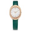 Reloj Imber Oval de fabricación suiza, correa de cuero, verde, acabado en tono oro rosa Reloj Imber Oval de fabricación suiza, correa de cuero, verde, acabado en tono oro rosa