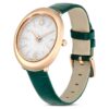 Reloj Imber Oval de fabricación suiza, correa de cuero, verde, acabado en tono oro rosa Reloj Imber Oval de fabricación suiza, correa de cuero, verde, acabado en tono oro rosa