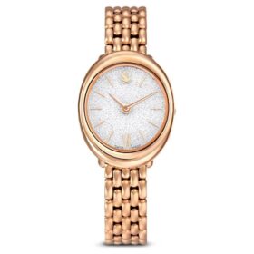 Reloj Imber Oval de fabricación suiza, pulsera de metal, tono dorado, acabado en tono oro rosa