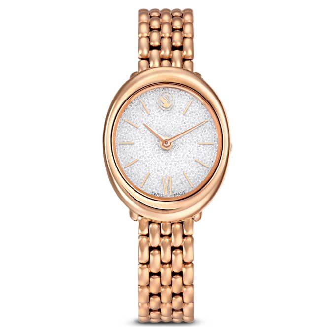 Reloj Imber Oval de fabricación suiza, pulsera de metal, tono dorado, acabado en tono oro rosa Reloj Imber Oval de fabricación suiza, pulsera de metal, tono dorado, acabado en tono oro rosa