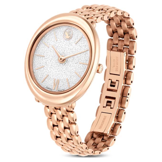 Reloj Imber Oval de fabricación suiza, pulsera de metal, tono dorado, acabado en tono oro rosa Reloj Imber Oval de fabricación suiza, pulsera de metal, tono dorado, acabado en tono oro rosa