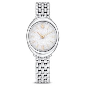 Reloj Imber Oval de fabricación suiza, pulsera de metal, tono plateado, acero inoxidable