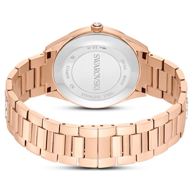 Reloj Matrix con fecha, fabricado en Suiza, brazalete de metal, tono oro rosa, acabado en tono oro rosa Reloj Matrix con fecha, fabricado en Suiza, brazalete de metal, tono oro rosa, acabado en tono oro rosa