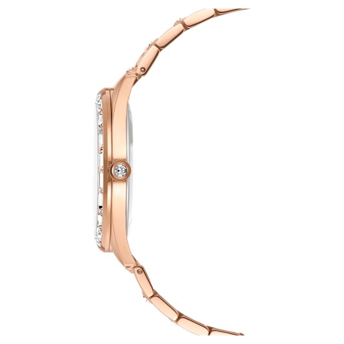 Reloj Matrix con fecha, fabricado en Suiza, brazalete de metal, tono oro rosa, acabado en tono oro rosa Reloj Matrix con fecha, fabricado en Suiza, brazalete de metal, tono oro rosa, acabado en tono oro rosa